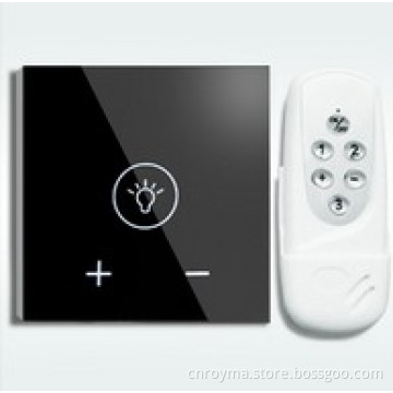 EU,UK style, RF Remote control dimmer switch 1 way, AC110V-240V, dimmer switch+touch switch with LED backlight